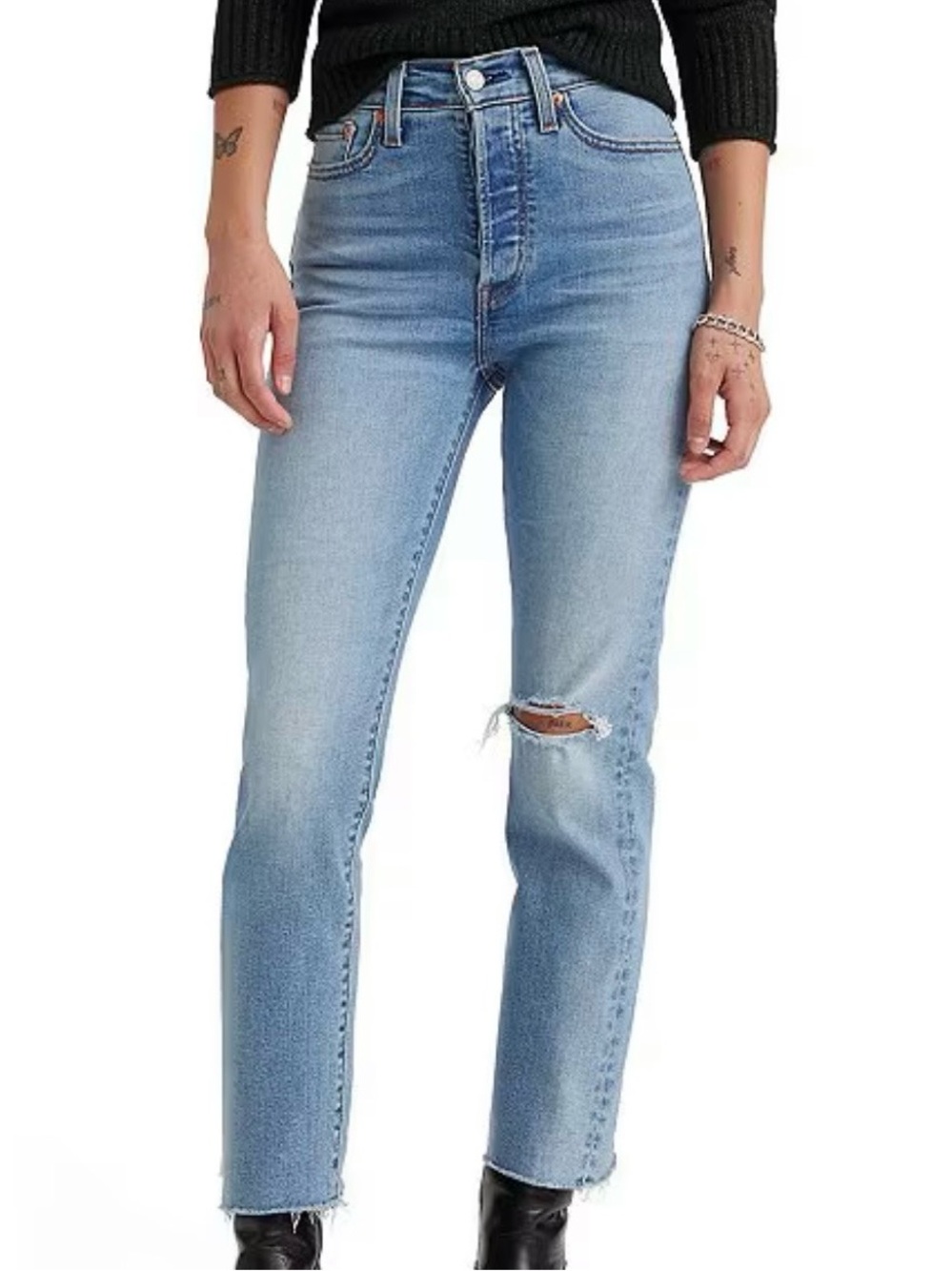 NWT Levi’s Wedgie Fit Straight Destructed Ankle Jeans